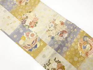 アンティーク　丸紋に花鳥模様織出し袋帯（材料）